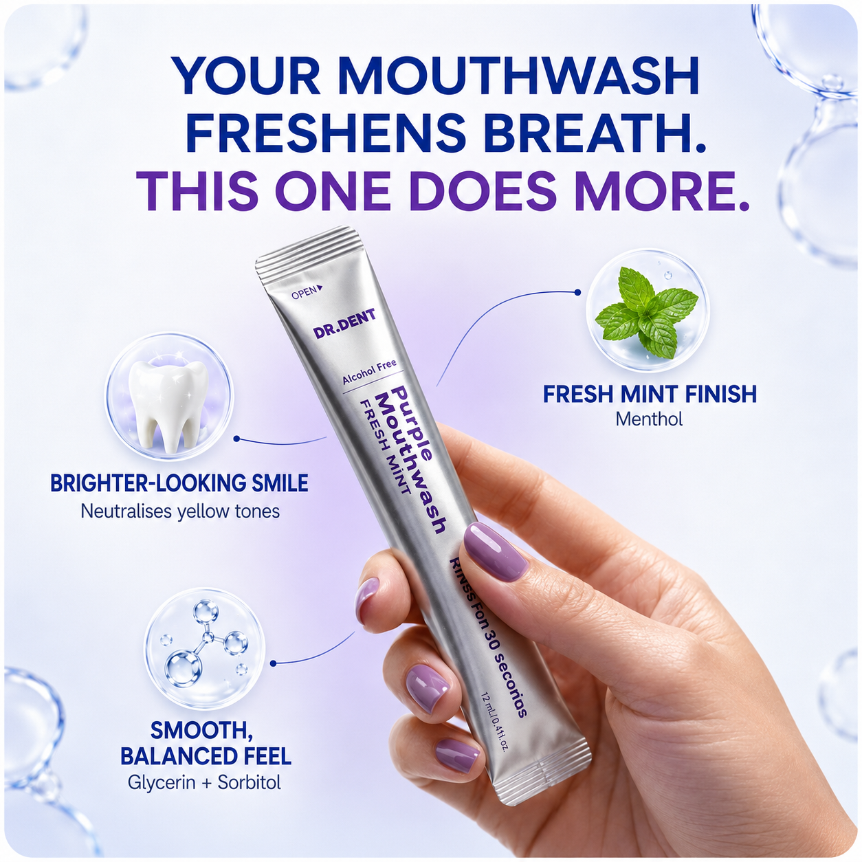 Purple Rinse™ Instant Whitening Mouthwash
